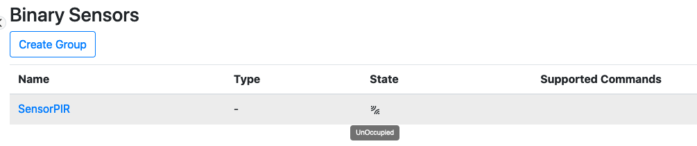 Dev GUI Occupancy Sensing UnOccupied