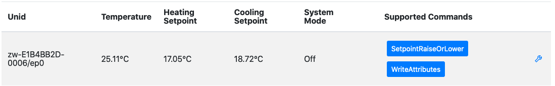 Dev GUI Thermostat node State